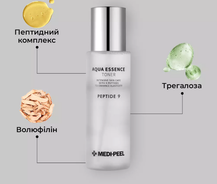 Зволожуючий тонер з пептидами Medi-Peel Aqua Essence Peptide 9 Toner 250 мл 2701 фото