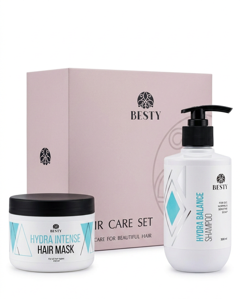 Набор для баланса и увлажнения кожи головы и сухой длины Besty Hydra Balance Shampoo & Hydra Intense Hair Mask 300 мл + 350 мл SETHBHM фото