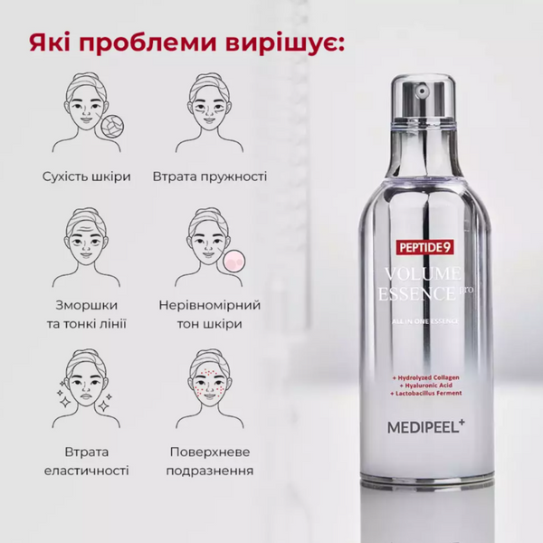 Антивікова есенція для еластичності шкіри Medi Peel Peptide 9 Volume All In One Essence Pro, 100 мл 4096 фото