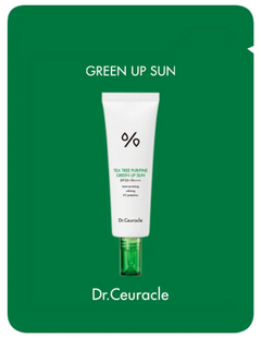 Тестер сонцезахисний крем з екстрактом чайного дерева Dr.Ceuracle Tea Tree Purifine Green Up Sun SPF 50+ PA++++, 2 мл 8806133615768 фото