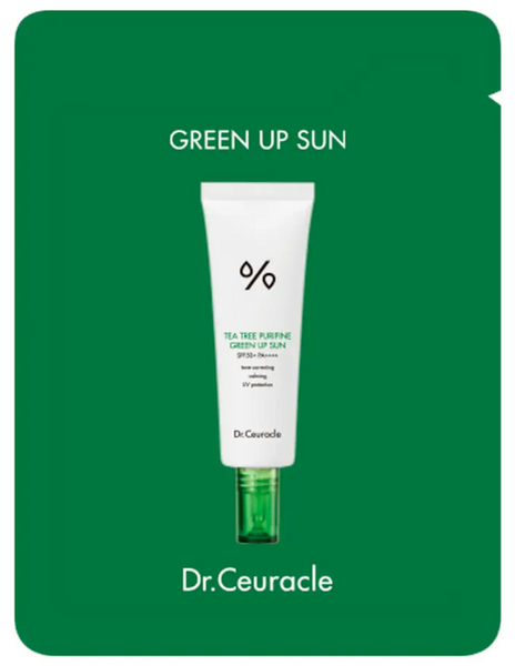 Тестер солнцезащитный крем с экстрактом чайного дерева Dr.Ceuracle Tea Tree Purifine Green Up Sun SPF 50+ PA++++, 2 мл 8806133615768 фото